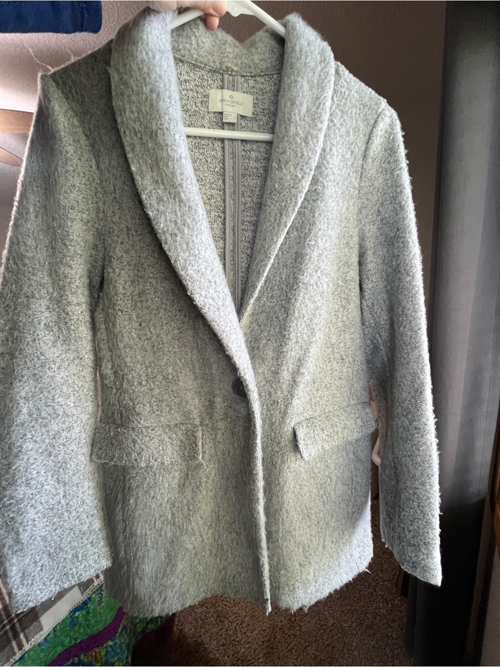 Women's Light Gray Single-Button size S blazer